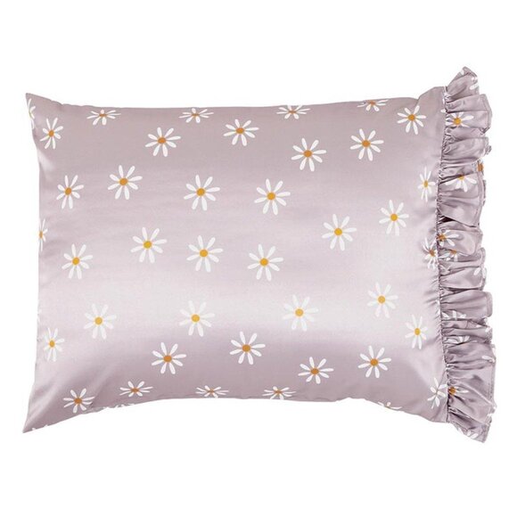 MSRP $40 Bella Home Ruffled Satin Pillowcase - Daisy - Picture 1 of 2